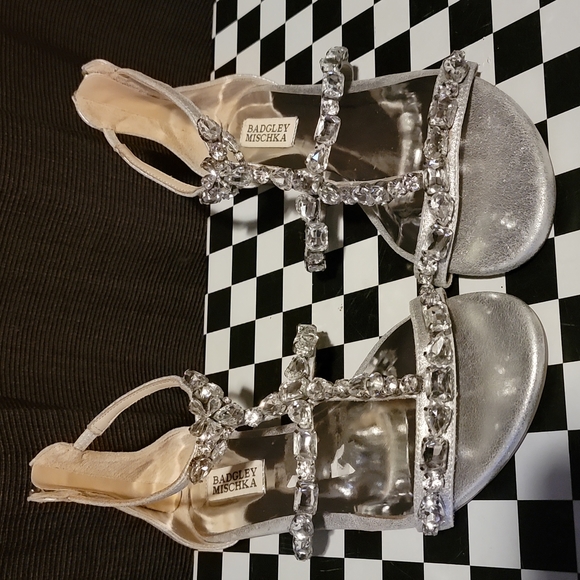 Badgley Mischka Embellished Bridal Sandals - Picture 1 of 11